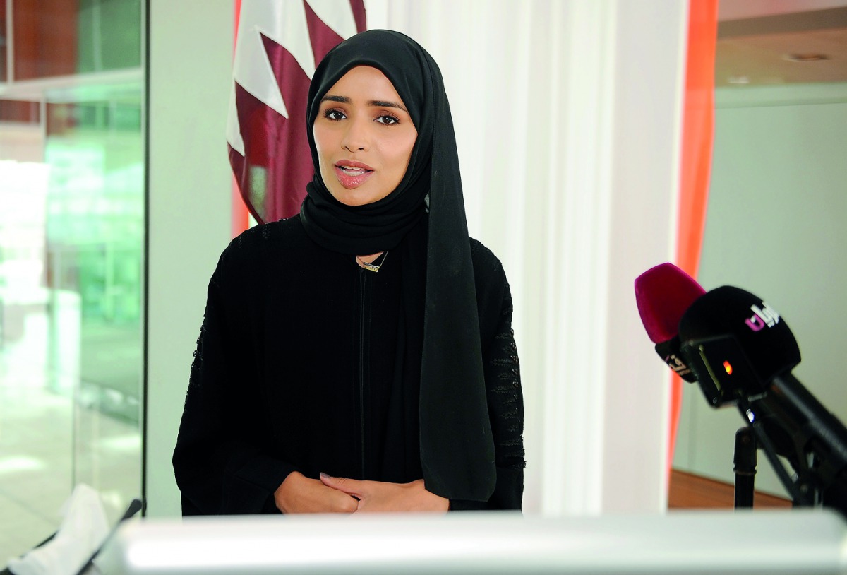 Alya Al Suwaidi during a media briefing held at QF Headquarters yesterday. Pic: Abdul Basit/The Peninsula