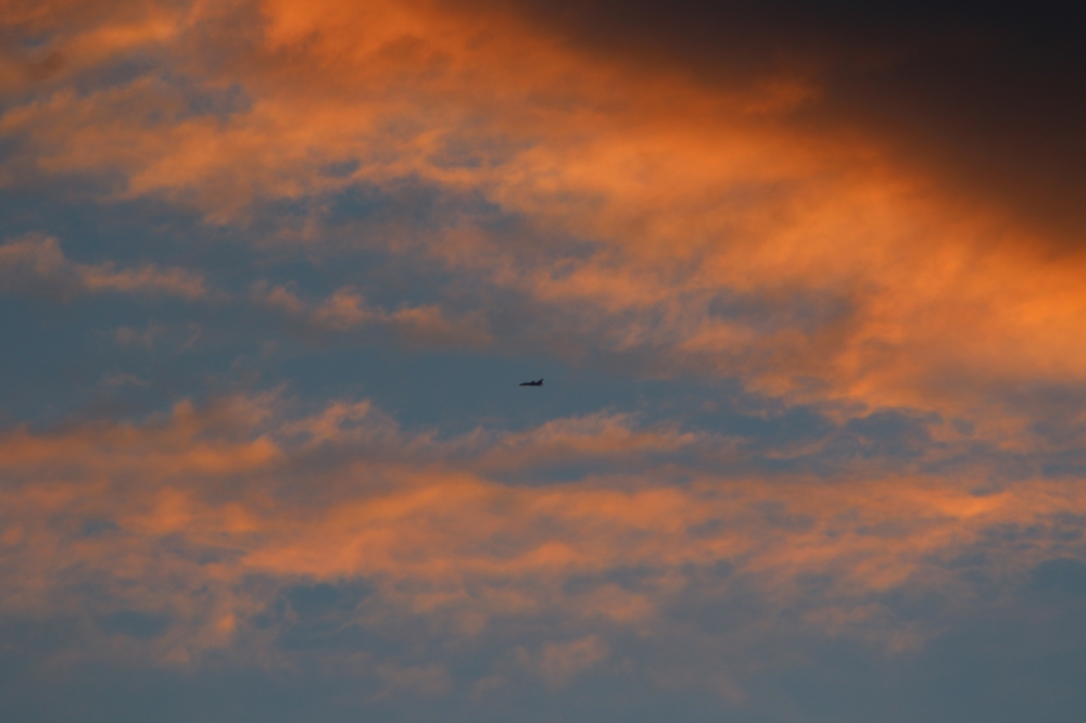 A fighter jet of Assad Regime is seen after carrying out an airstrike to Arbin town of Eastern Ghouta in Damascus, Syria on February 24, 2018. Diaa Al Din - Anadolu 
