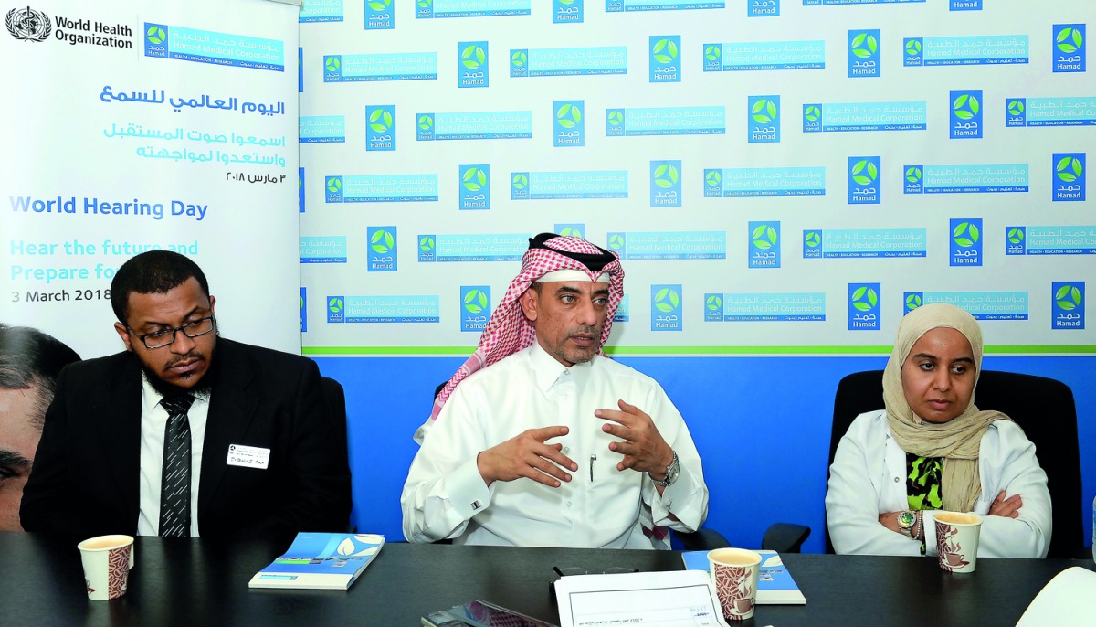 Dr Khalid Abdul Hadi (centre) with Dr Walid Ezzeldin Omer (left) and Dr Maha Al Sulaiteen at a media briefing. Pic: Salim Matramkot/The Peninsula