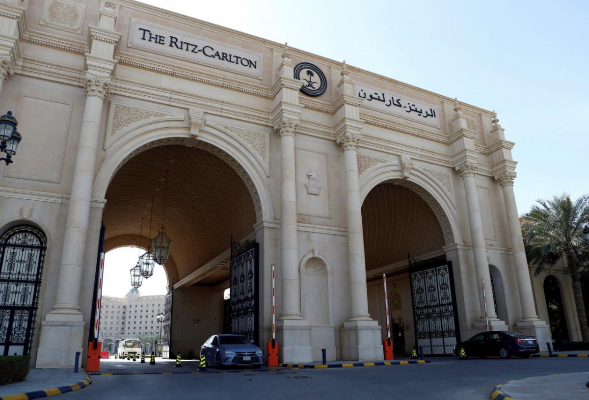 A recent picture of the opened gates of the Ritz-Carlton hotel are seen open in Riyadh, Saudi Arabia, February 11, 2018. REUTERS/Faisal Al Nasser
