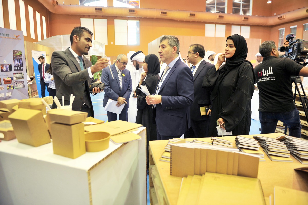 Dr. Ahmad M Hasnah, President of HBKU, with other officials during the launch of the ‘Makerspace’ initiative at HBKU yesterday. Pic:  Baher Amin / The Peninsula 