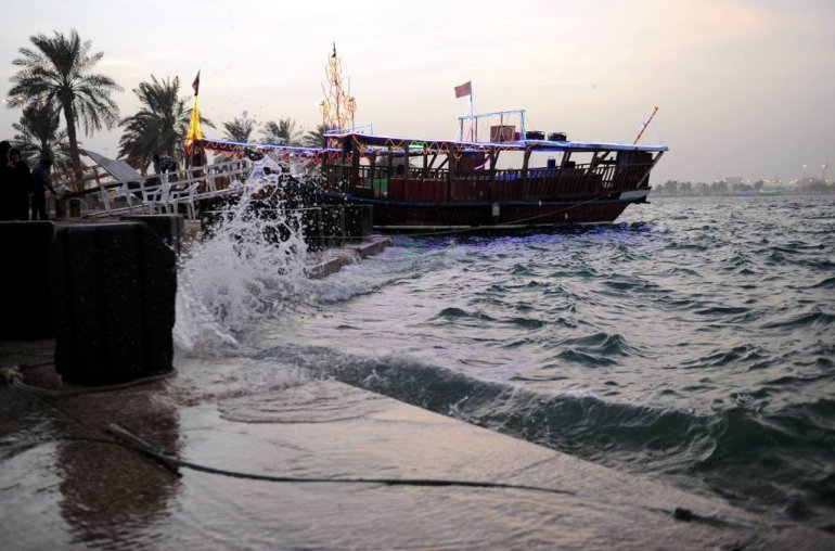 A file photo showing strong wind and high sea,  Doha Corniche, August 2, 2015 (Abdul Basit /The Peninsula) 