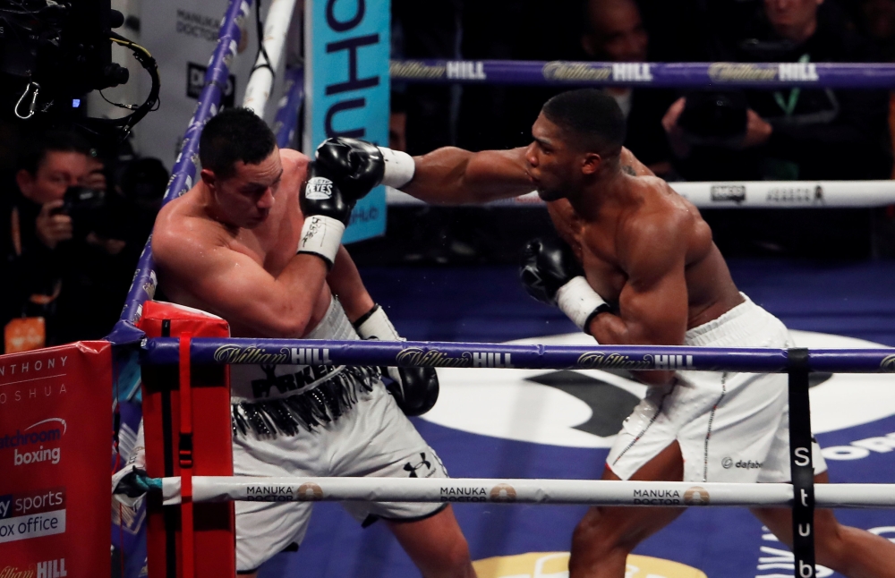 Anthony Joshua in action with Joseph Parker (Action Images via Reuters/Lee Smith)