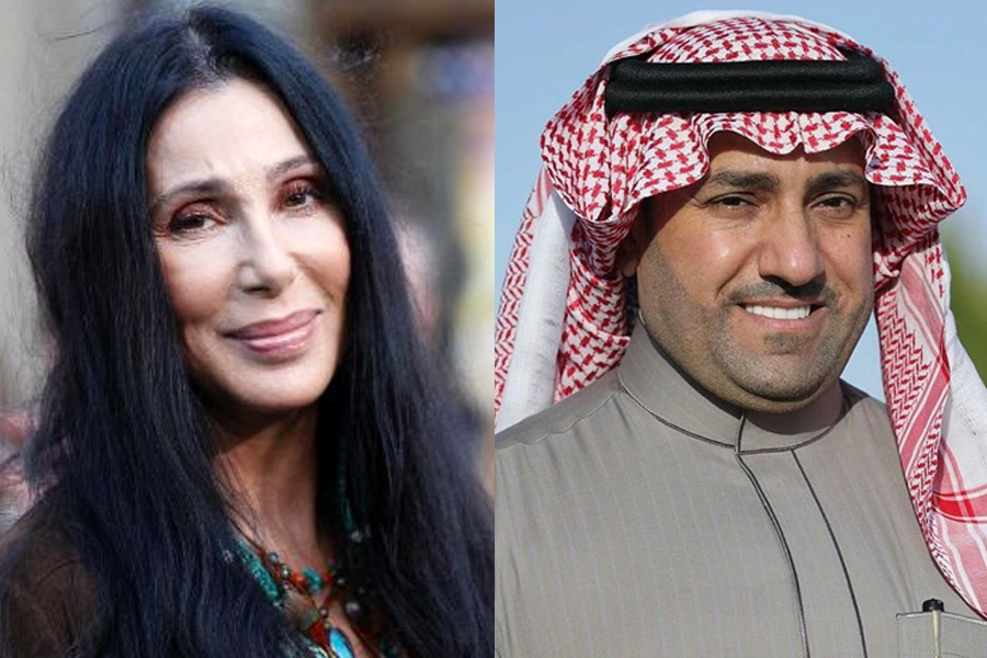 Cher(L), Prince Turki bin Abdullah(R)