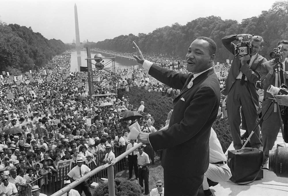 Attorney General Robert F. Kennedy meets with civil rights leaders, including Dr. Martin Luther King Jr., in the Rose Garden of the White House, Washington, D.C., June 22, 1963. Abbie Rowe, National Parks Service/JFK Presidential Library and Museum/Handou