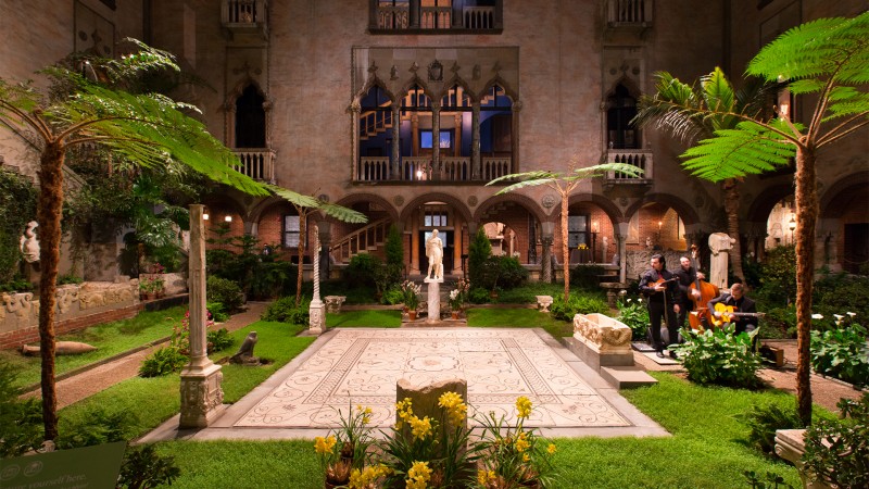 Musicians performing in the Courtyard of Isabella Stewart Gardner Museum.  Photo courtesy:  Michael Blanchard / gardnermuseum.org