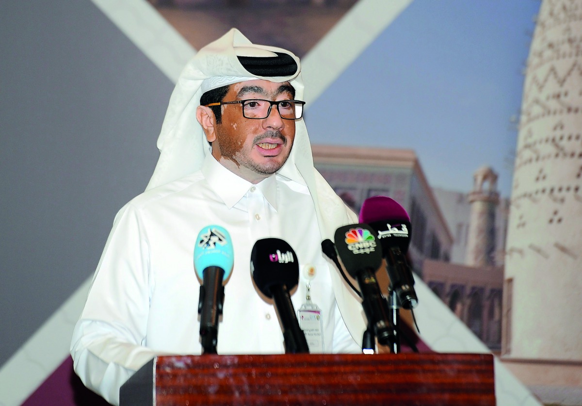 Fahad Rashed Al Kaabi, CEO of Manateq, addressing ‘The Qatari-Omani Joint Entrepreneurs Meeting’ held at the Four Seasons Hotel in Doha, yesterday. Pic: Salim Matramkot /The Peninsula
