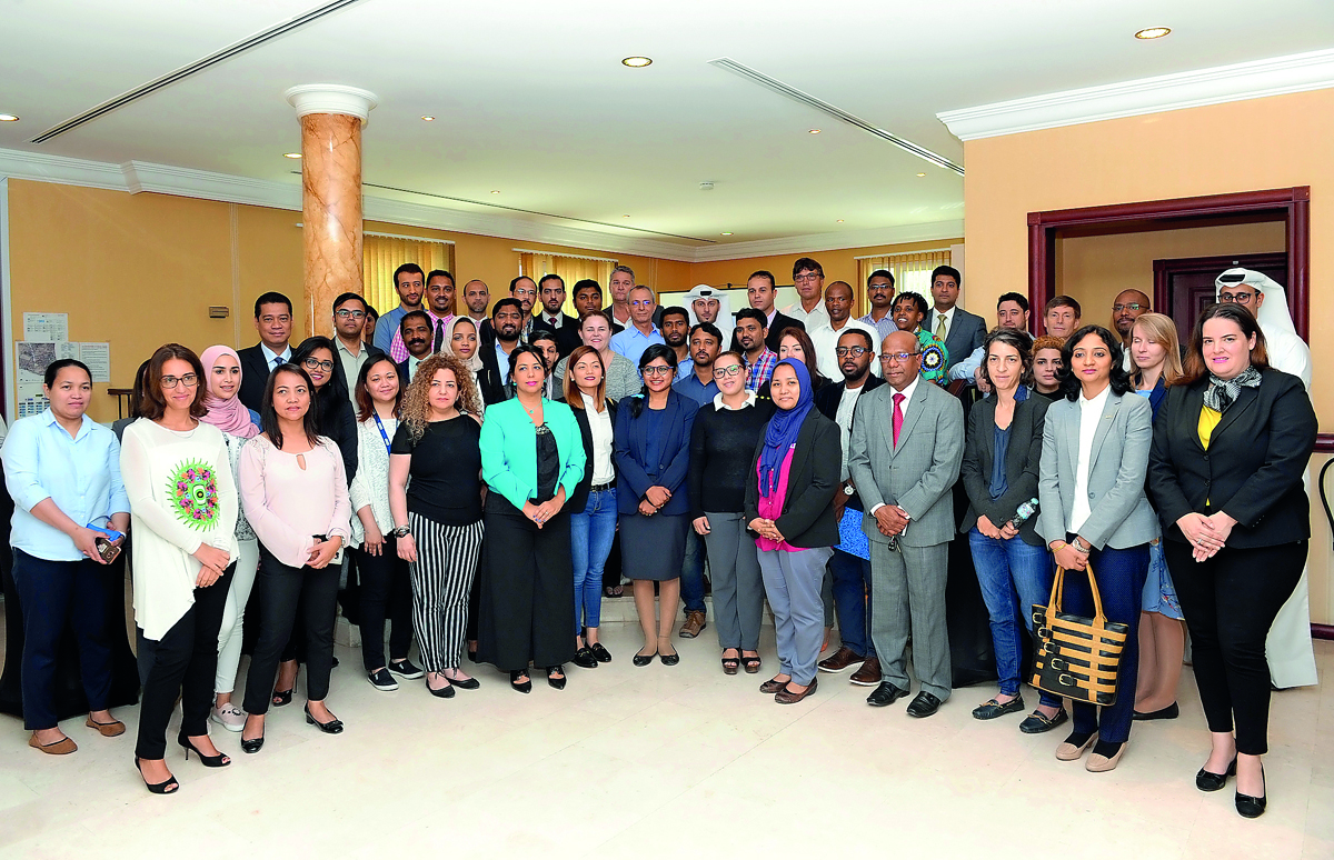 Representatives of the government institutions and private companies participating in the QGBC campaign.  Pic: Salim Matramkot / The Peninsula