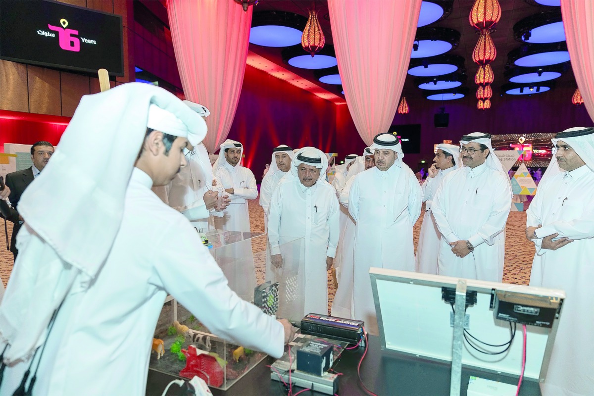 Prime Minister and Interior Minister, H E Sheikh Abdullah bin Nasser bin Khalifa Al Thani, at the opening of the Sixth Anniversary of Tarsheed.