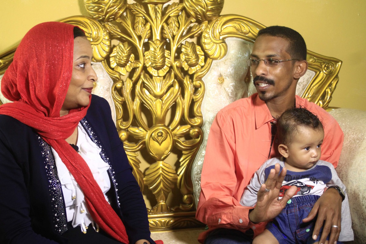 REPRESENTATIVE IMAGE: Sudanese family emigrating to the US Mohamed al-Khatim, his wife Samah al-Amin and their eight month old son are seen in Khartoum on February 10, 2017. (AFP / Ebrahim Hamid) 