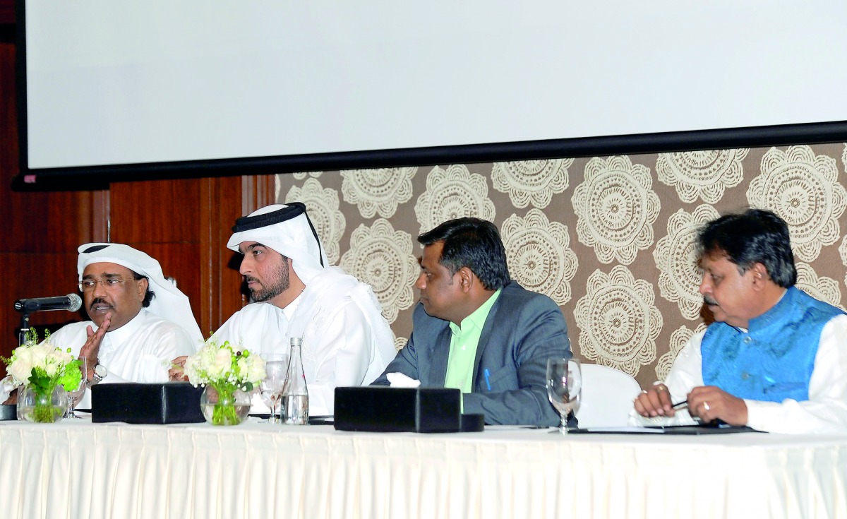 From Left: Karim Abdullah, Chairman, Advisory Council, Indian Community Benevolent Forum (ICBF); Sultan Hassan Al Jamali, Assistant Secretary General, NHRC; Mahesh Gowda, General Secretary, ICBF; and Arvind Patil, Former President, ICBF; attending a semin