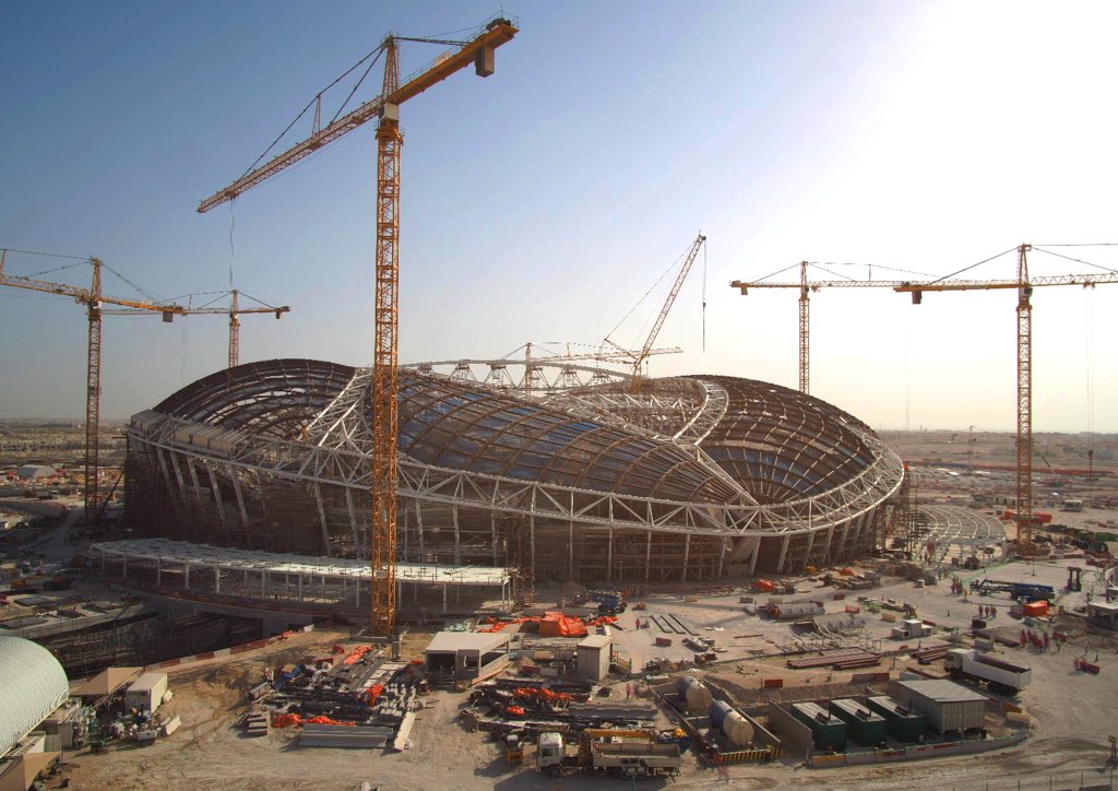 A May 3 picture of the Al Wakrah Stadium shared on twitter. 