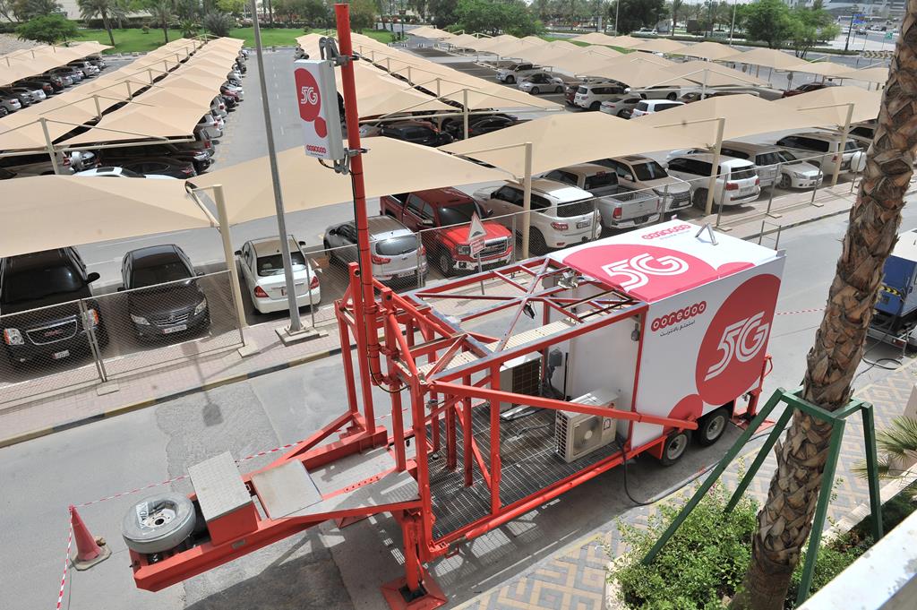 Ooredoo launches the 5G radio tower at Ooredoo Tower yesterday. Pic: Baher Amin/The Peninsula 