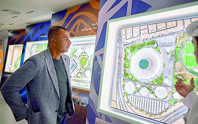 Dutch legend Ruud Gullit during his visit to SC’s Legacy Pavilion at Al Bidda Tower recently.