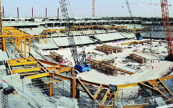 The work in progress at Al Rayyan Stadium.