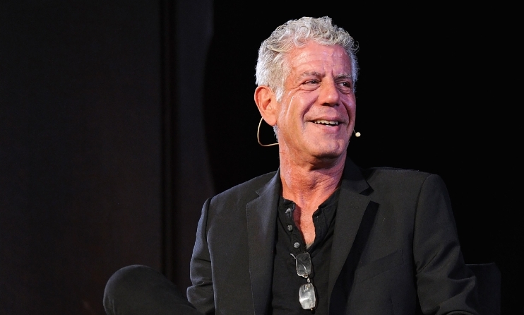 In this file photo taken on October 07, 2017, Chef Anthony Bourdain speaks onstage at New York Society for Ethical Culture in New York City (AFP / Getty Images North America / Craig Barritt) 