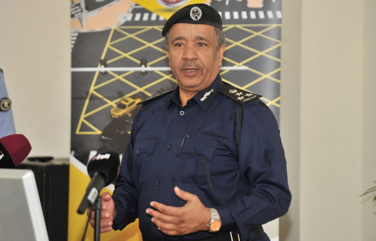 Brigadier Mohammed Saad Al Kharji, Director General of Traffic, during the press conference, yesterday.  Pic: Baher Amin / The Peninsula
