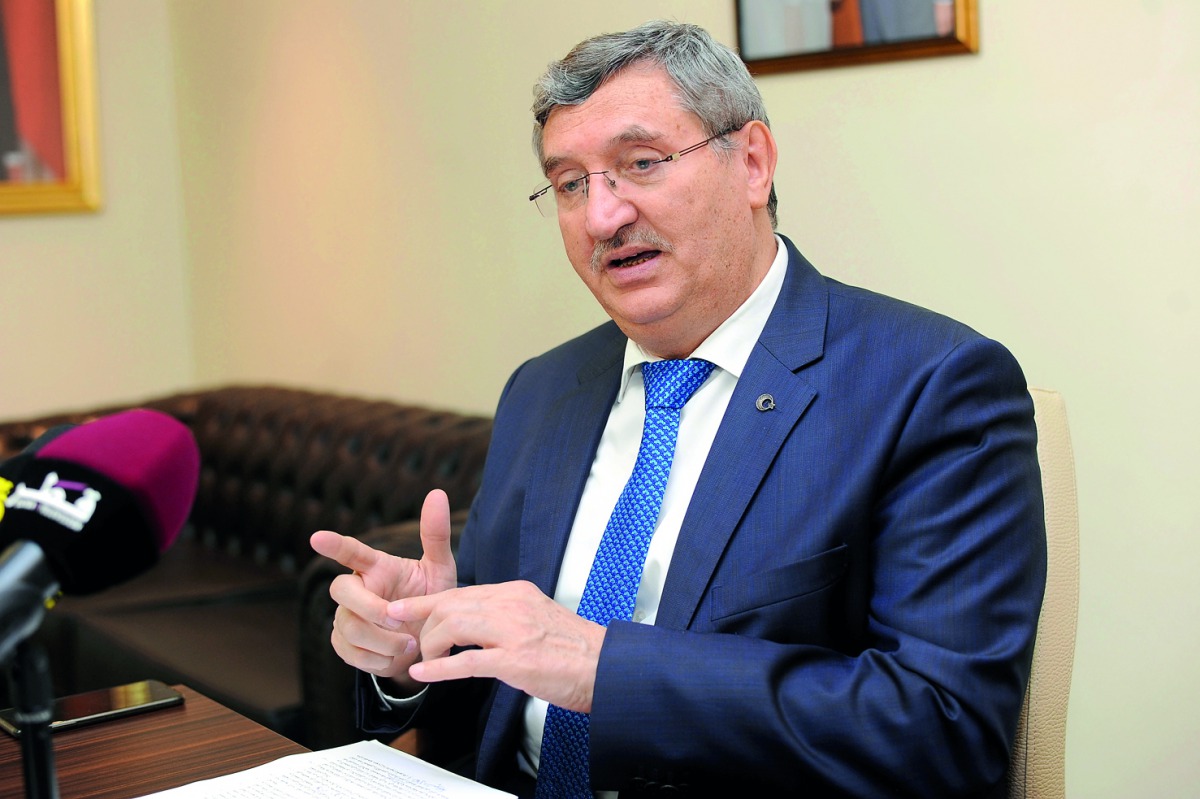 Fikret Ozer, Ambassador of Turkey to Qatar, during the press conference at Turkish Embassy yesterday. Pic: Abdul Basit / The Peninsula 