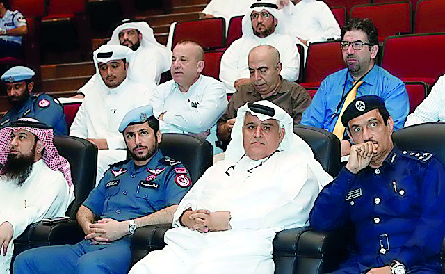 Brigadier Muhammad Abdullah Al Maliki, Secretary of National Traffic Safety Committee, with other officials during the show. 