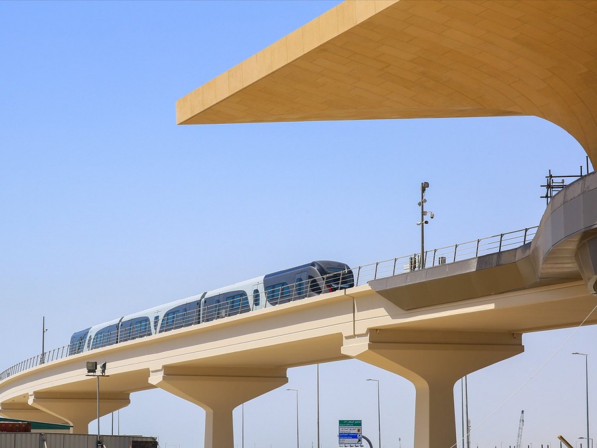 Train dynamic testing across the Metro Red Line from Al Wakra Station to Al Qassar Station. (Pic Qatar Rail)
