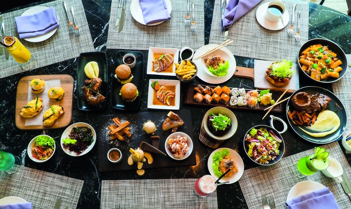 A display of brunch items at Opal Restaurant.