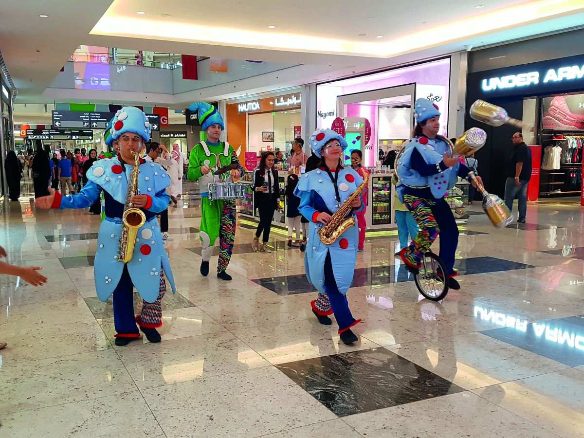 Jugglers performing at Mall of Qatar as part of Qatar Summer Festival 2018. Pic: Abdul Basit / The Peninsula