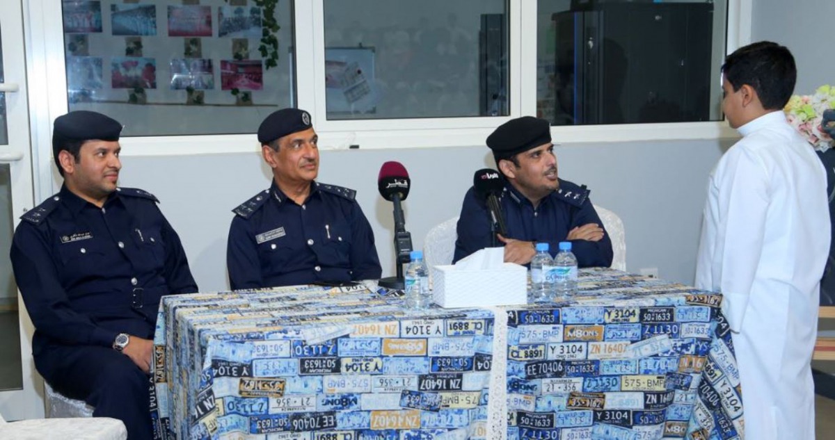 Brigadier Mohammed Abdul Rahim Marafia, Director of Engineering and Traffic Safety Department at the General Directorate of Traffic (centre) and Lieutenant Colonel Mohammed Radi Al Hajri, Director of Media and Traffic Awareness (right) at the event.