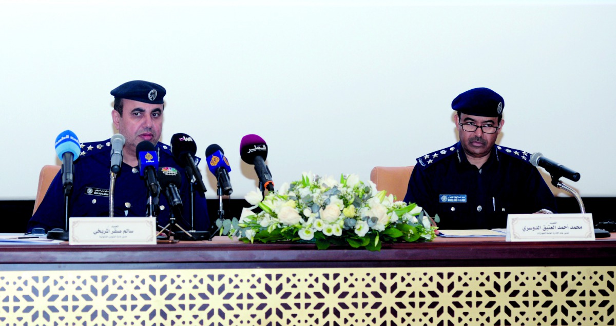 Brigadier Salem Saqr Al Muraikhi (left), Director of Legal Affairs Department, and Brigadier Mohammed Al Ateeq, Director General of Passports. 