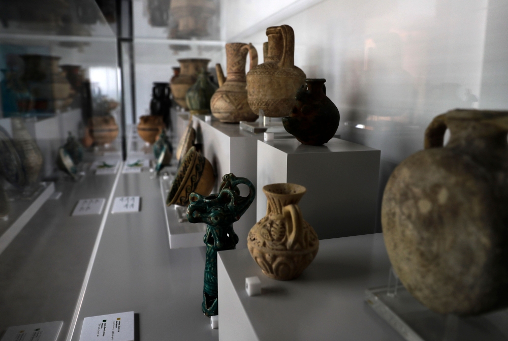 Artifacts are seen on display at Nabu Museum, in Lebanon's el-Heri village, north of Beirut, on September 27, 2018. AFP / JOSEPH EID