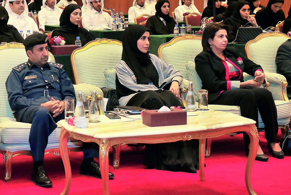 Brigadier Abdullah Saqr Al Muhannadi, Vice President of The National Committee for International Humanitarian Law of the Ministry of Justice; Iman Ahmed Al Ameri, Deputy Director of Al Jazeera Media Institute; and Farida El Khamlichi, President of Nationa