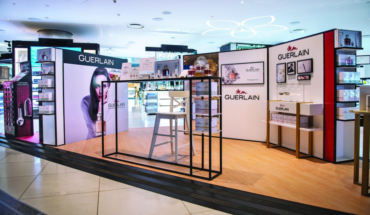 ‘Believe in your luck’ podium at Hamad International Airport.