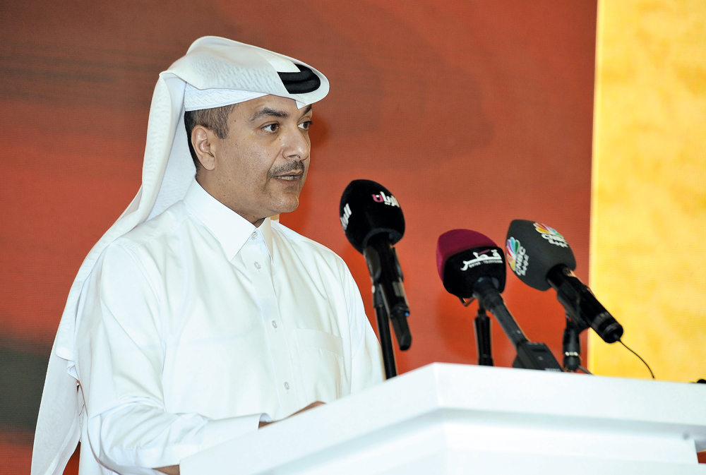  Yousuf  bin Mohammed Al Othman Fakhro; addressing the opening of the two-day workshop, yesterday. 
Pic: Salim Matramkot/The Peninsula