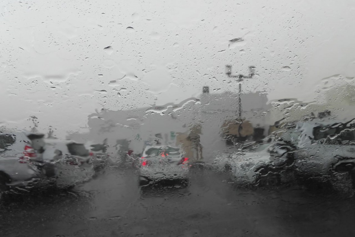 Heavy rain was reported in Abu Hamour as can be seen in the picture.