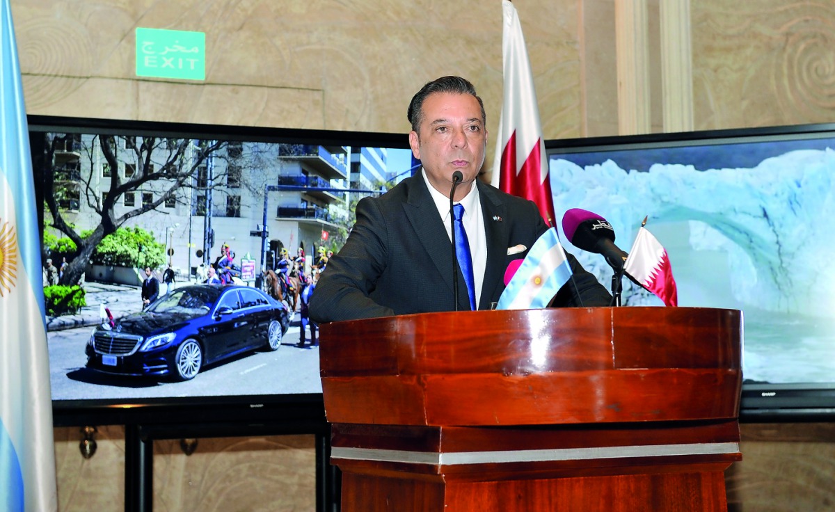 The Ambassador of Argentina to Qatar, Carlos Hernandez, addressing a press meet yesterday. Pic: Salim Matramkot/The Peninsula