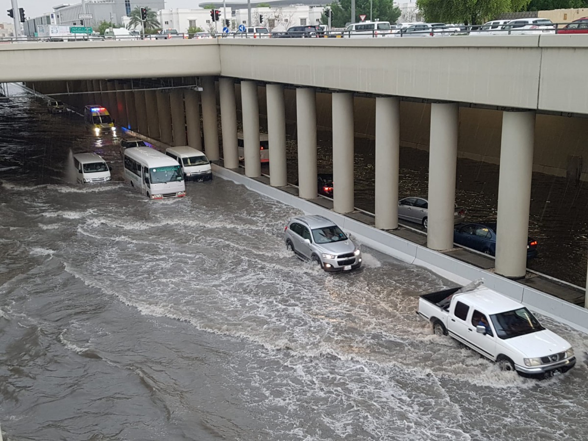 A waterlogged tunnel on 22 February highway. Photo by Abdul Basit © The Peninsula