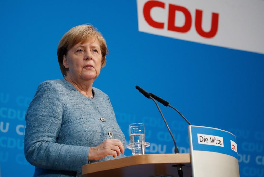 German Chancellor Angela Merkel addresses a press conference in Berlin on October 21, 2018 ahead of next weekend's regional elections in the west German state of Hesse. (AFP / Odd ANDERSEN)