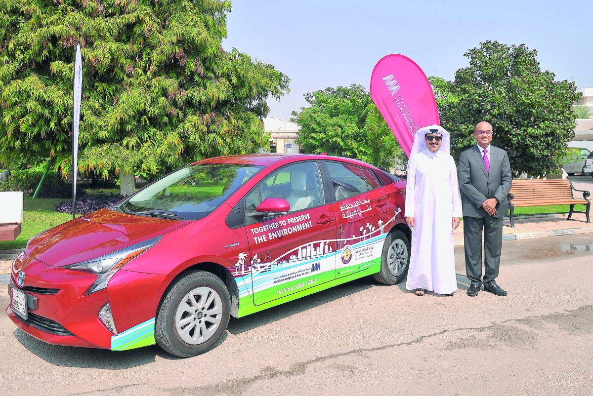 Mohammed Ali Al Khouri (left) and R K Murugan at the event, yesterday. Pic: Baher Amin / The Peninsula