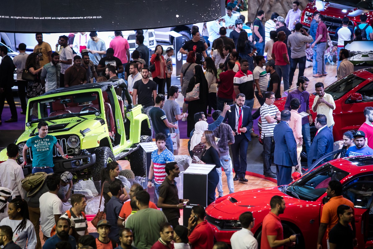 File photo of crowd at Qatar Motor Show 2017