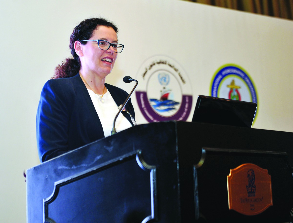 Natalie Klein, Professor at UNSW Faculty of Law in Sydney, at the workshop, yesterday. Pic: Abdul Basit / The Peninsula