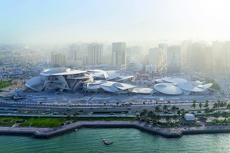 An aerial view of the upcoming National Museum of Qatar designed by Atelier Jean Nouvel.  Pic: Iwan Baan