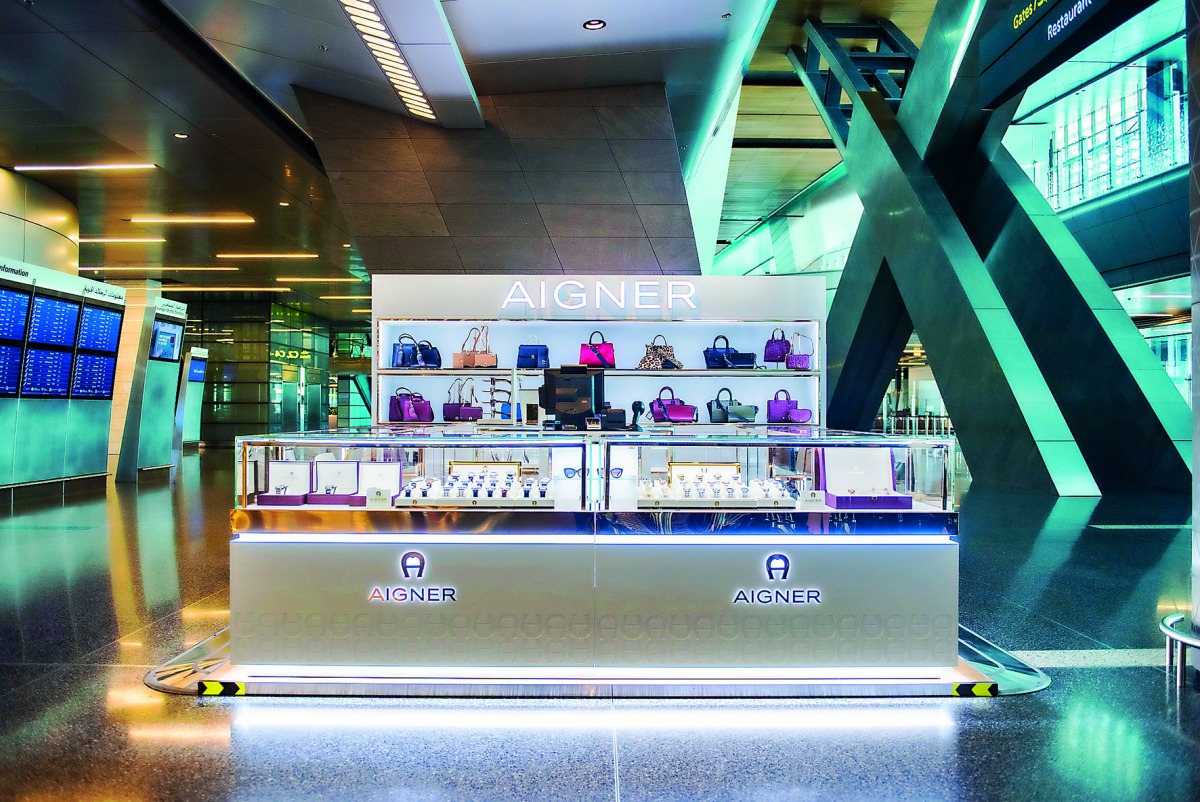 A view of AIGNER luxury pop-up boutique at Hamad International Airport. 