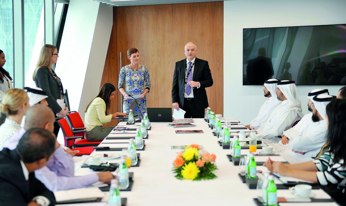 Axel Wabenhorst (right), Australia’s Ambassador to Qatar, with Dalene Wray, Managing Director, OBE Organic, during a conference at Australian Embassy, yesterday. Pic: Abdul Basit / The Peninsula