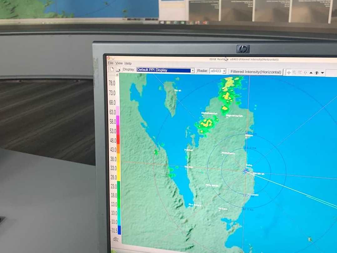 Satellite image of the growing thunderstorms shared by Qatar Weather 