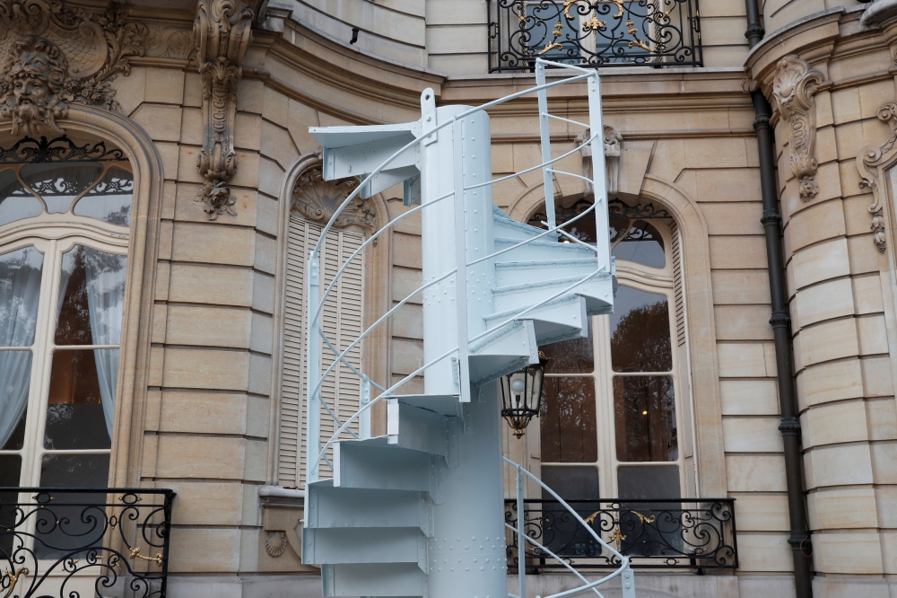 File photo of a portion of the original staircase of the Eiffel Tower constructed by Gustave Eiffel in 1889 is displayed during a press preview ahead of its upcoming auction organized by Artcurial in Paris, France, November 8, 2018. REUTERS/Benoit Tessier