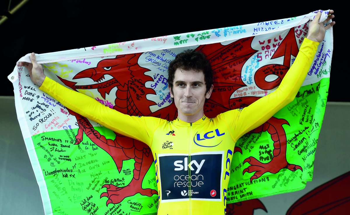 Geraint Thomas Homecoming Parade - Cardiff, Britain - August 9, 2018 Team Sky's Geraint Thomas during the homecoming parade after his victory in the Tour De France Reuters/Rebecca Naden