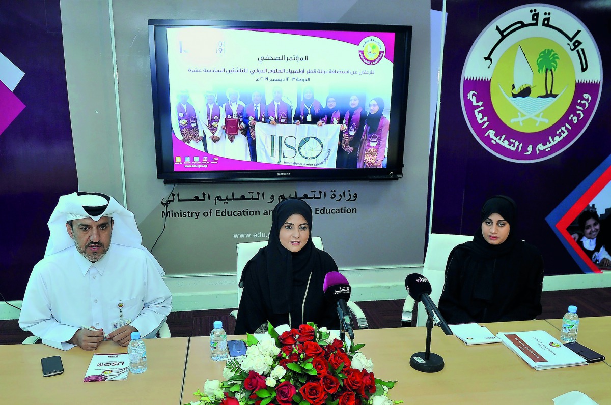 FROM LEFT: Hassan Abdulla Al Mohamedi, Head of Public Relations and Communication Department at the Ministry of Education and Higher Education; Fawzia Abdulaziz Al Khater, Assistant Under-Secretary for Educational Affairs; and Fatema Al Rashid, Head of Sc