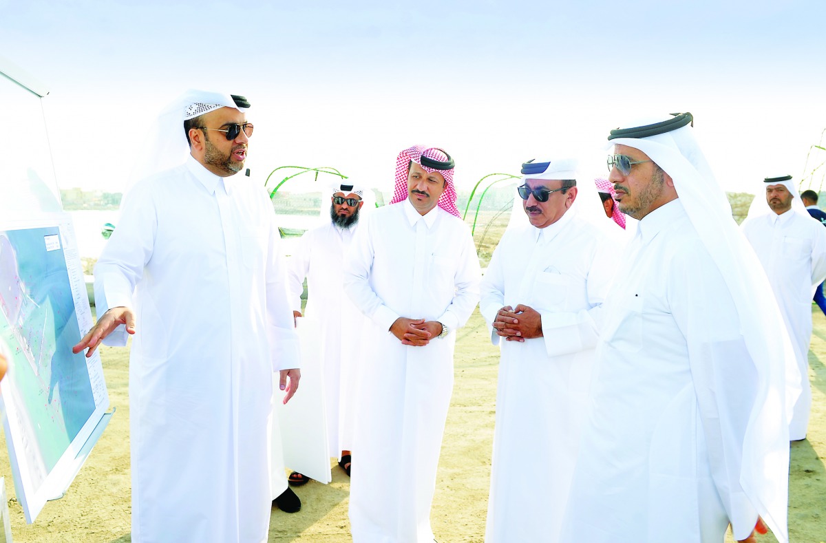 Prime Minister and Interior Minister H E Sheikh Abdullah bin Nasser bin Khallifa Al Thani and Minister of Transport and Communications H E Jassim bin Saif Al Sulaiti, with other officials touring different facilities at Al Ruwais Port, yesterday. Pic: SAL