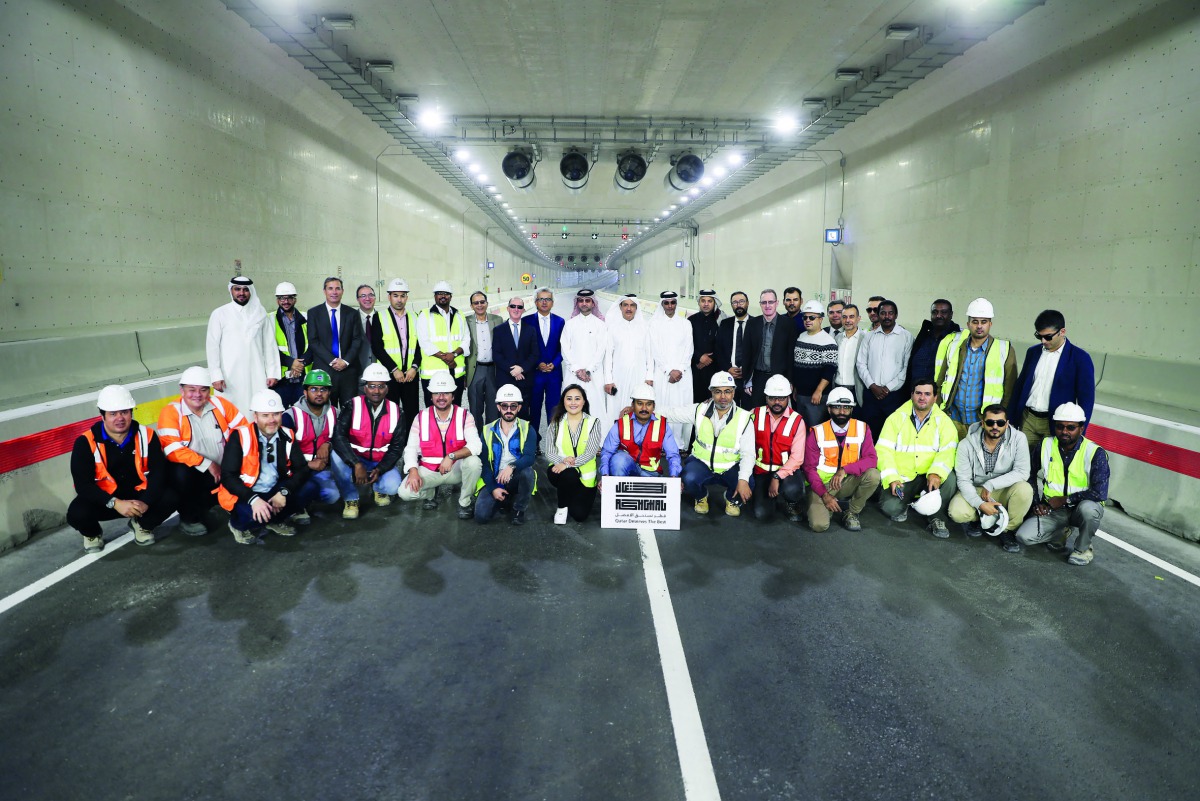 The officials and project workers at the site.