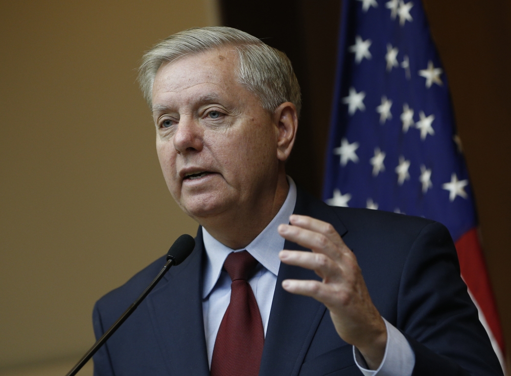 US Senator Lindsey Graham holds a media conference at JW Marriott Hotel in Ankara, Turkey on January 19, 2019. (Murat Kaynak / Anadolu Agency)