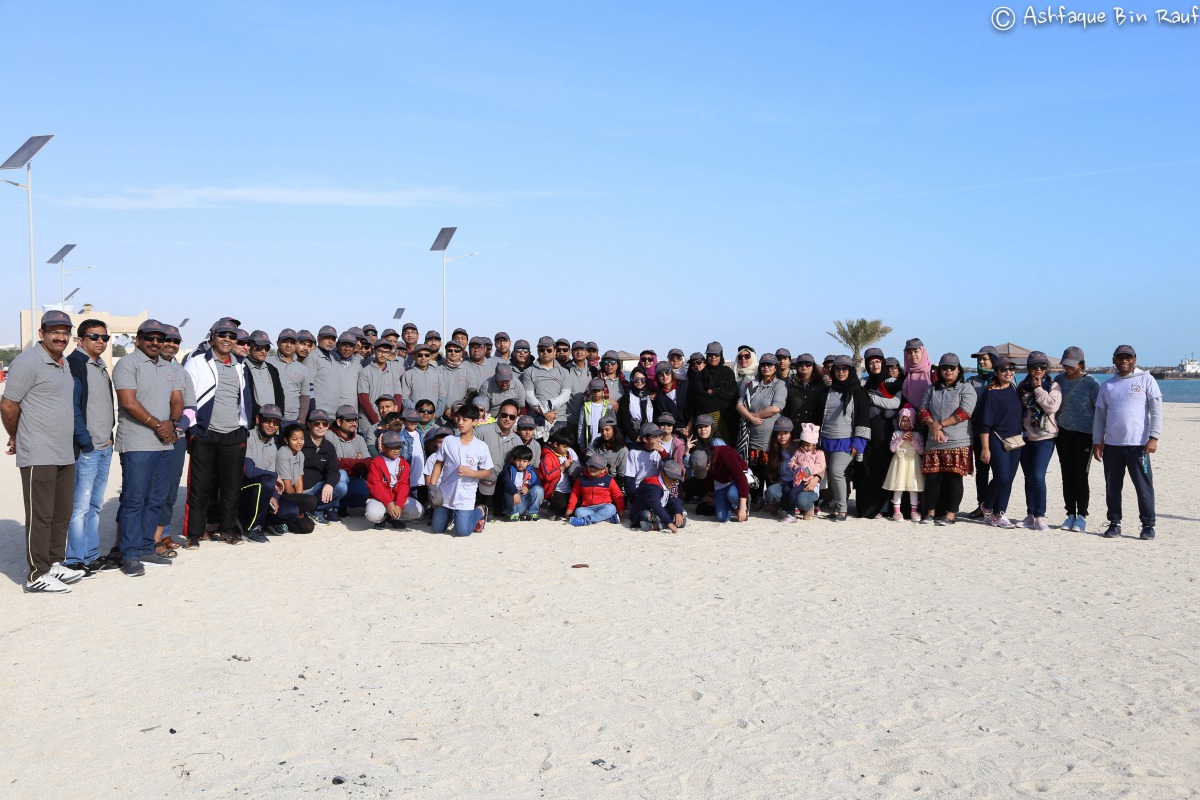 Bangladesh Forum Qatar members after a beach cleaning drive at Wakrah family beach.